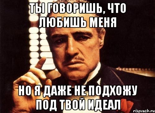 ты говоришь, что любишь меня но я даже не подхожу под твой идеал, Мем крестный отец