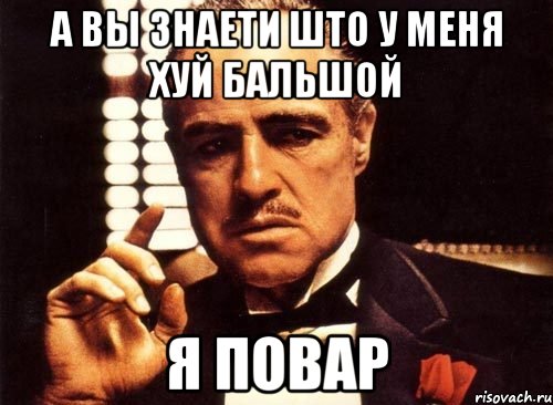 а вы знаети што у меня хуй бальшой я повар, Мем крестный отец