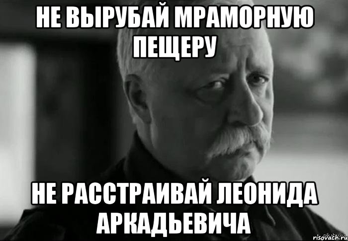 не вырубай мраморную пещеру не расстраивай леонида аркадьевича, Мем Не расстраивай Леонида Аркадьевича