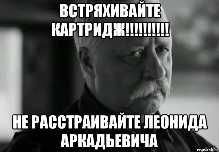 встряхивайте картридж!!! не расстраивайте леонида аркадьевича, Мем Не расстраивай Леонида Аркадьевича