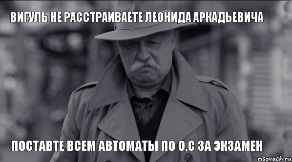 Вигуль не расстраиваете Леонида Аркадьевича Поставте всем автоматы по О.С за экзамен, Мем Леонид Аркадьевич