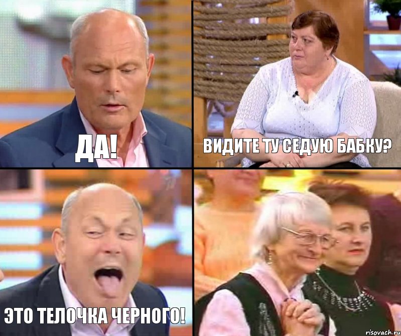 видите ту седую бабку? да! Это телочка черного! 