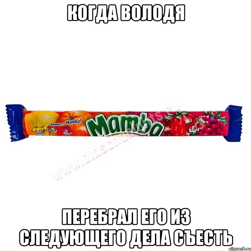 когда володя перебрал его из следующего дела съесть, Мем Мамба 90-ые