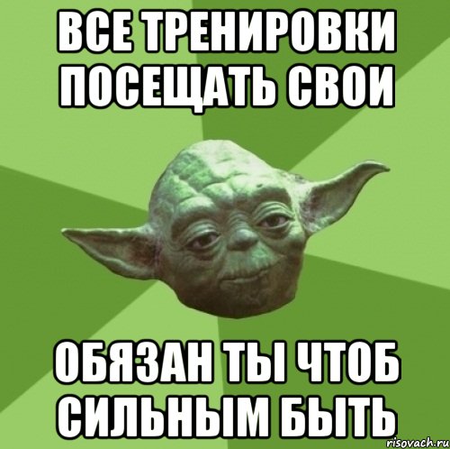 все тренировки посещать свои обязан ты чтоб сильным быть, Мем Мастер Йода