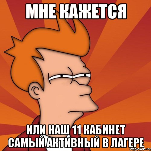 мне кажется или наш 11 кабинет самый активный в лагере, Мем Мне кажется или (Фрай Футурама)