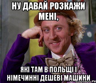 ну давай розкажи мені, які там в польщі і німечинні дешеві машини, Мем мое лицо