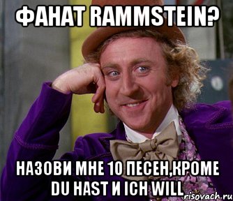 фанат rammstein? назови мне 10 песен,кроме du hast и ich will, Мем мое лицо