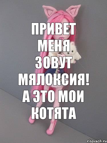 Привет меня зовут Мялоксия! А это мои котята