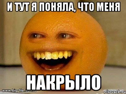 и тут я поняла, что меня накрыло, Мем Надоедливый апельсин