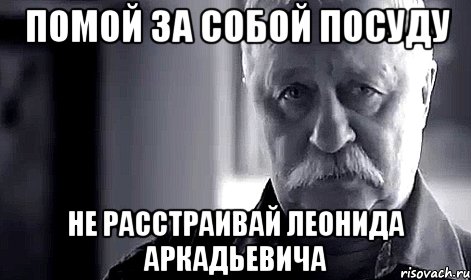 помой за собой посуду не расстраивай леонида аркадьевича, Мем Не огорчай Леонида Аркадьевича