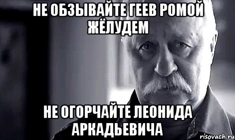 не обзывайте геев ромой жёлудем не огорчайте леонида аркадьевича, Мем Не огорчай Леонида Аркадьевича