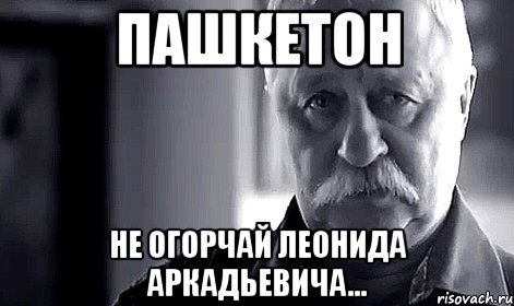 пашкетон не огорчай леонида аркадьевича..., Мем Не огорчай Леонида Аркадьевича