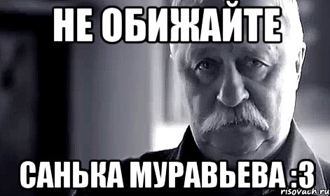 не обижайте санька муравьева :3