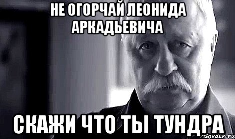 не огорчай леонида аркадьевича скажи что ты тундра, Мем Не огорчай Леонида Аркадьевича