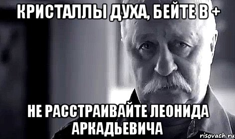 кристаллы духа, бейте в + не расстраивайте леонида аркадьевича, Мем Не огорчай Леонида Аркадьевича