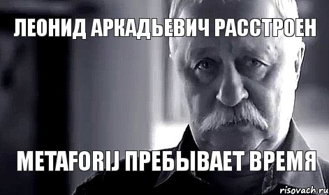 ЛЕОНИД АРКАДЬЕВИЧ РАССТРОЕН METAFORIJ ПРЕБЫВАЕТ ВРЕМЯ, Мем Не огорчай Леонида Аркадьевича