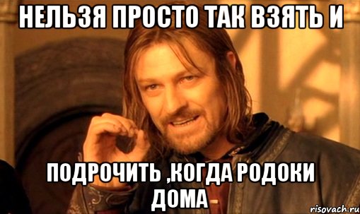 нельзя просто так взять и подрочить ,когда родоки дома, Мем Нельзя просто так взять и (Боромир мем)