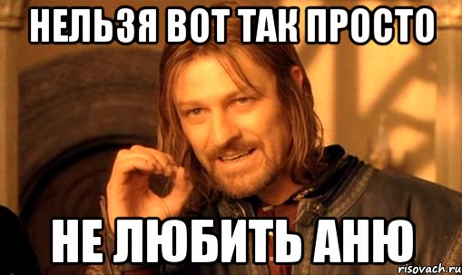 нельзя вот так просто не любить аню, Мем Нельзя просто так взять и (Боромир мем)