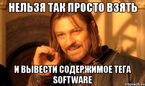 нельзя так просто взять и вывести содержимое тега software, Мем Нельзя просто так взять и (Боромир мем)