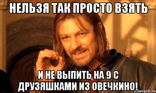 нельзя так просто взять и не выпить на 9 с друзяшками из овечкино!, Мем Нельзя просто так взять и (Боромир мем)