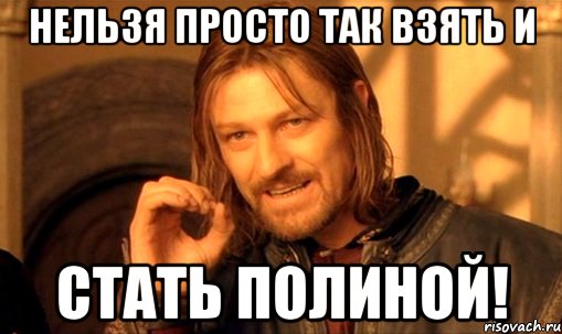 нельзя просто так взять и стать полиной!, Мем Нельзя просто так взять и (Боромир мем)