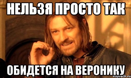 нельзя просто так обидется на веронику, Мем Нельзя просто так взять и (Боромир мем)