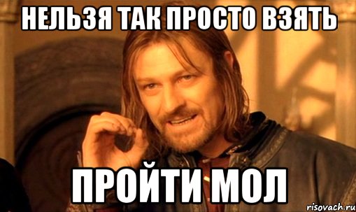 нельзя так просто взять пройти мол, Мем Нельзя просто так взять и (Боромир мем)