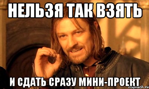 нельзя так взять и сдать сразу мини-проект