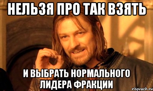 нельзя про так взять и выбрать нормального лидера фракции