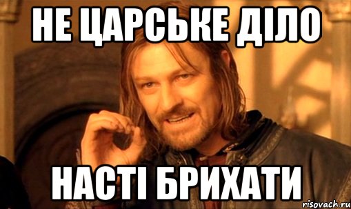 не царське діло насті брихати, Мем Нельзя просто так взять и (Боромир мем)