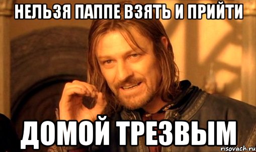 нельзя паппе взять и прийти домой трезвым, Мем Нельзя просто так взять и (Боромир мем)