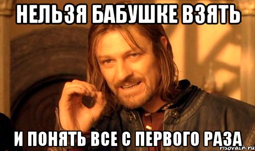 нельзя бабушке взять и понять все с первого раза, Мем Нельзя просто так взять и (Боромир мем)