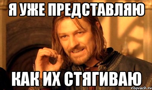 я уже представляю как их стягиваю, Мем Нельзя просто так взять и (Боромир мем)