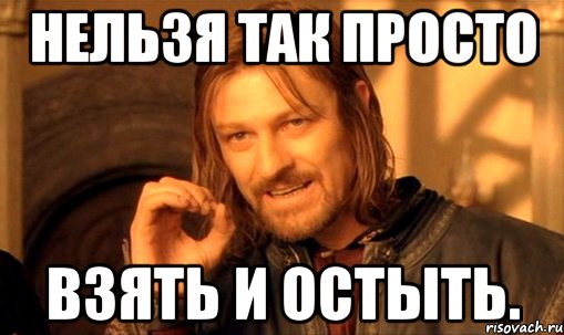 нельзя так просто взять и остыть., Мем Нельзя просто так взять и (Боромир мем)