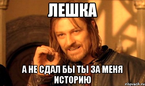 лешка а не сдал бы ты за меня историю, Мем Нельзя просто так взять и (Боромир мем)