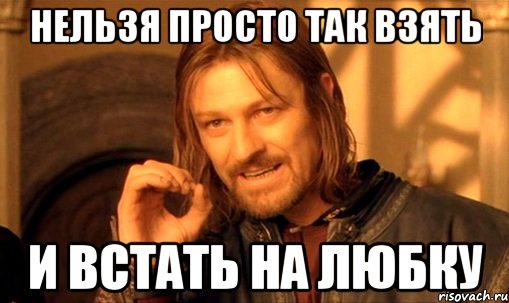 нельзя просто так взять и встать на любку, Мем Нельзя просто так взять и (Боромир мем)