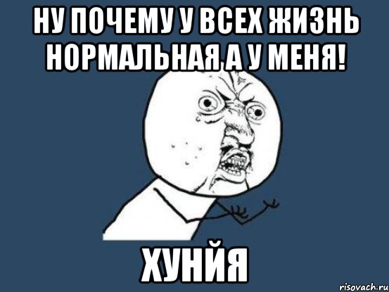 ну почему у всех жизнь нормальная а у меня! хунйя, Мем Ну почему