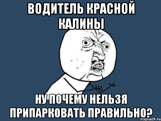 водитель красной калины ну почему нельзя припарковать правильно?, Мем Ну почему