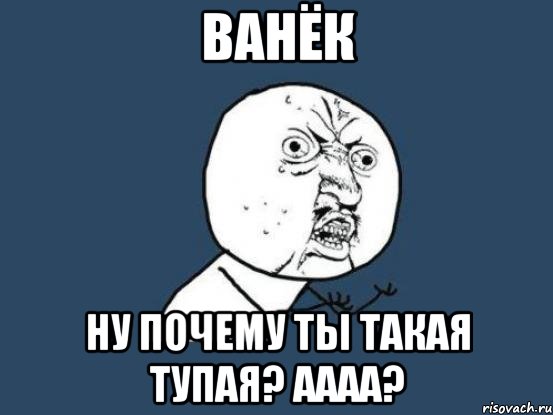 ванёк ну почему ты такая тупая? аааа?, Мем Ну почему