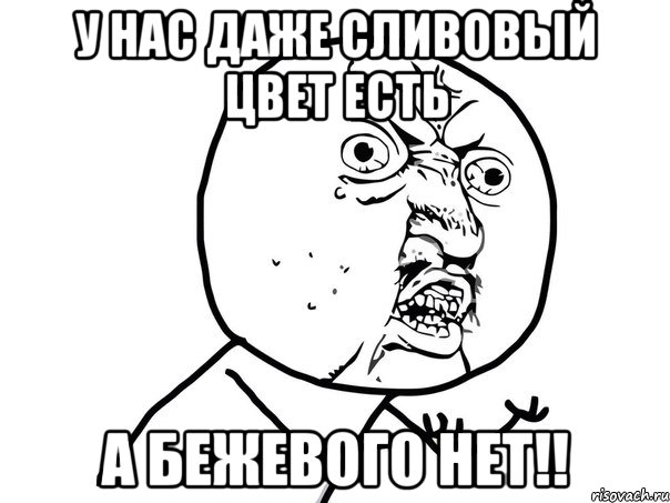 у нас даже сливовый цвет есть а бежевого нет!!, Мем Ну почему (белый фон)