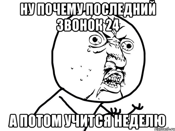 ну почему последний звонок 24 а потом учится неделю, Мем Ну почему (белый фон)