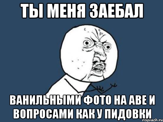 ты меня заебал ванильными фото на аве и вопросами как у пидовки, Мем Ну почему