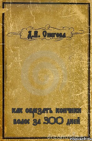 Д.В. Снегова как обрезать кончики волос за ЗОО дней, Комикс обложка книги