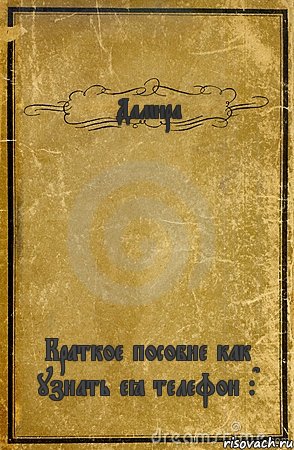 Дамира Краткое пособие как узнать её телефон :D, Комикс обложка книги