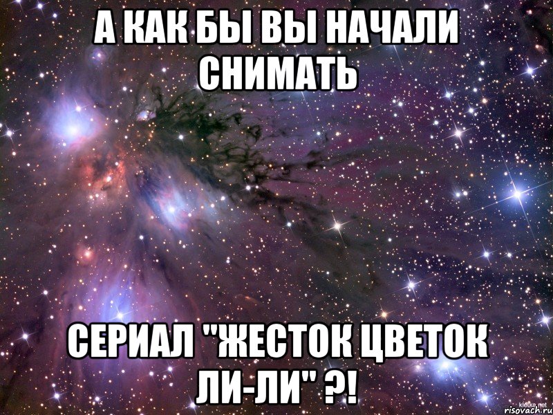 а как бы вы начали снимать сериал "жесток цветок ли-ли" ?!, Мем Космос