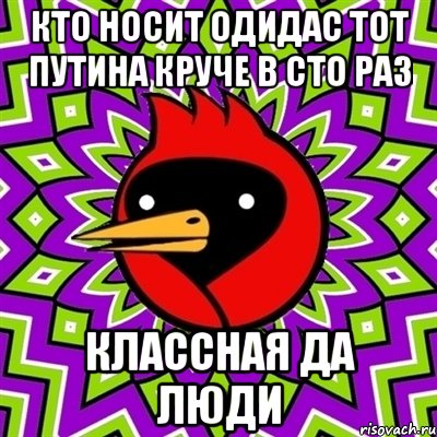 кто носит одидас тот путина круче в сто раз классная да люди, Мем Омская птица