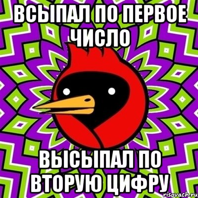 всыпал по первое число высыпал по вторую цифру, Мем Омская птица