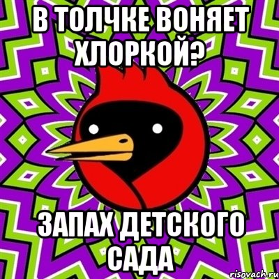 в толчке воняет хлоркой? запах детского сада, Мем Омская птица