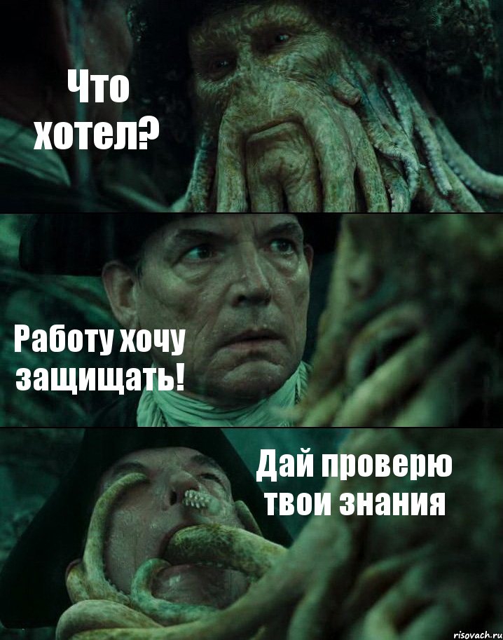 Что хотел? Работу хочу защищать! Дай проверю твои знания, Комикс Пираты Карибского моря