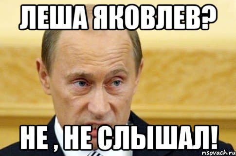 леша яковлев? не , не слышал!, Мем путин